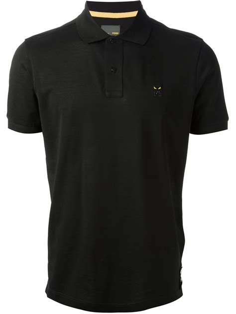 fendi polo shirt black|fendi polo shirt men's.